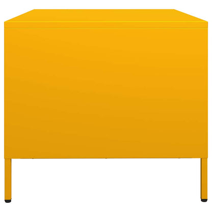 Tavolino Giallo Senape 68,5x50x43,5cm Acciaio Laminato a Freddo