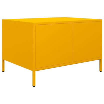 Tavolino Giallo Senape 68,5x50x43,5cm Acciaio Laminato a Freddo | homemem39