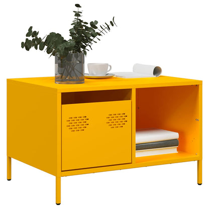 Tavolino Giallo Senape 68,5x50x43,5cm Acciaio Laminato a Freddo | homemem39