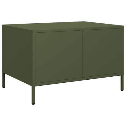Tavolino Verde Oliva 68,5x50x43,5 cm Acciaio Laminato a Freddo