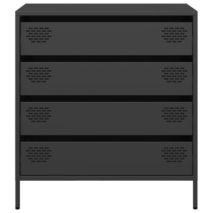 Credenza Nera 68x39x73,5 cm in Acciaio Laminato a Freddo - homemem39