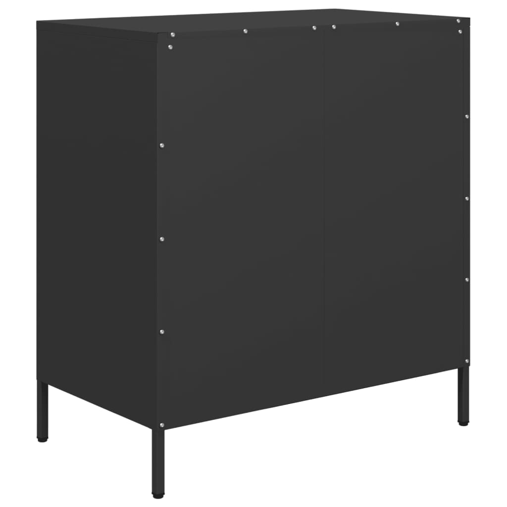 Credenza Nera 68x39x73,5 cm in Acciaio Laminato a Freddo - homemem39