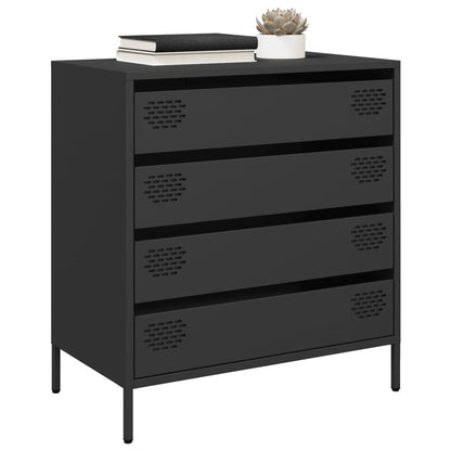 Credenza Nera 68x39x73,5 cm in Acciaio Laminato a Freddo - homemem39
