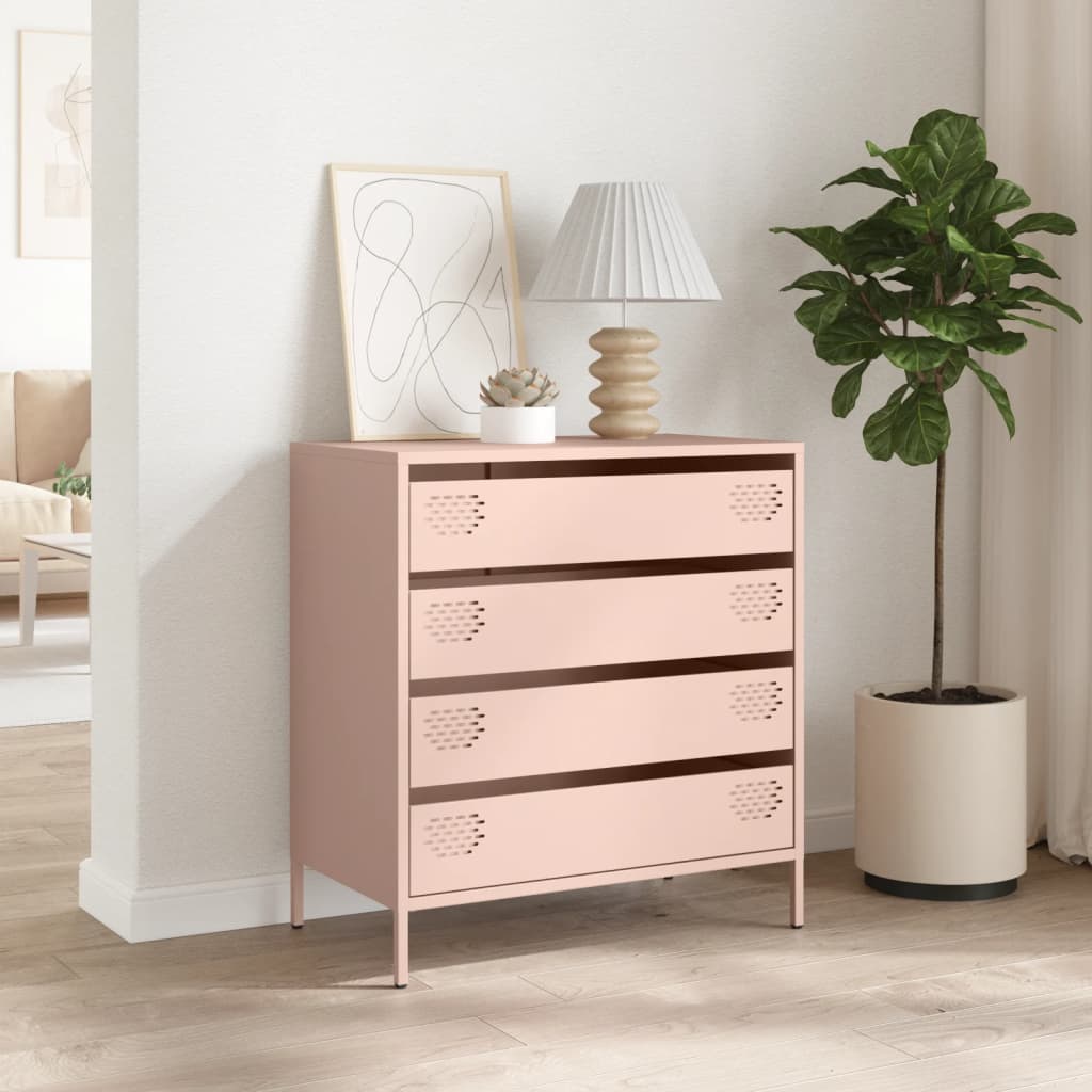 Credenza Rosa 68x39x73,5 cm in Acciaio Laminato a Freddo - homemem39
