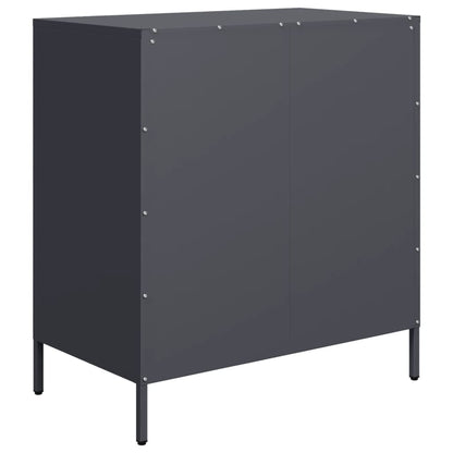 Credenza Antracite 68x39x73,5 cm in Acciaio Laminato a Freddo - homemem39