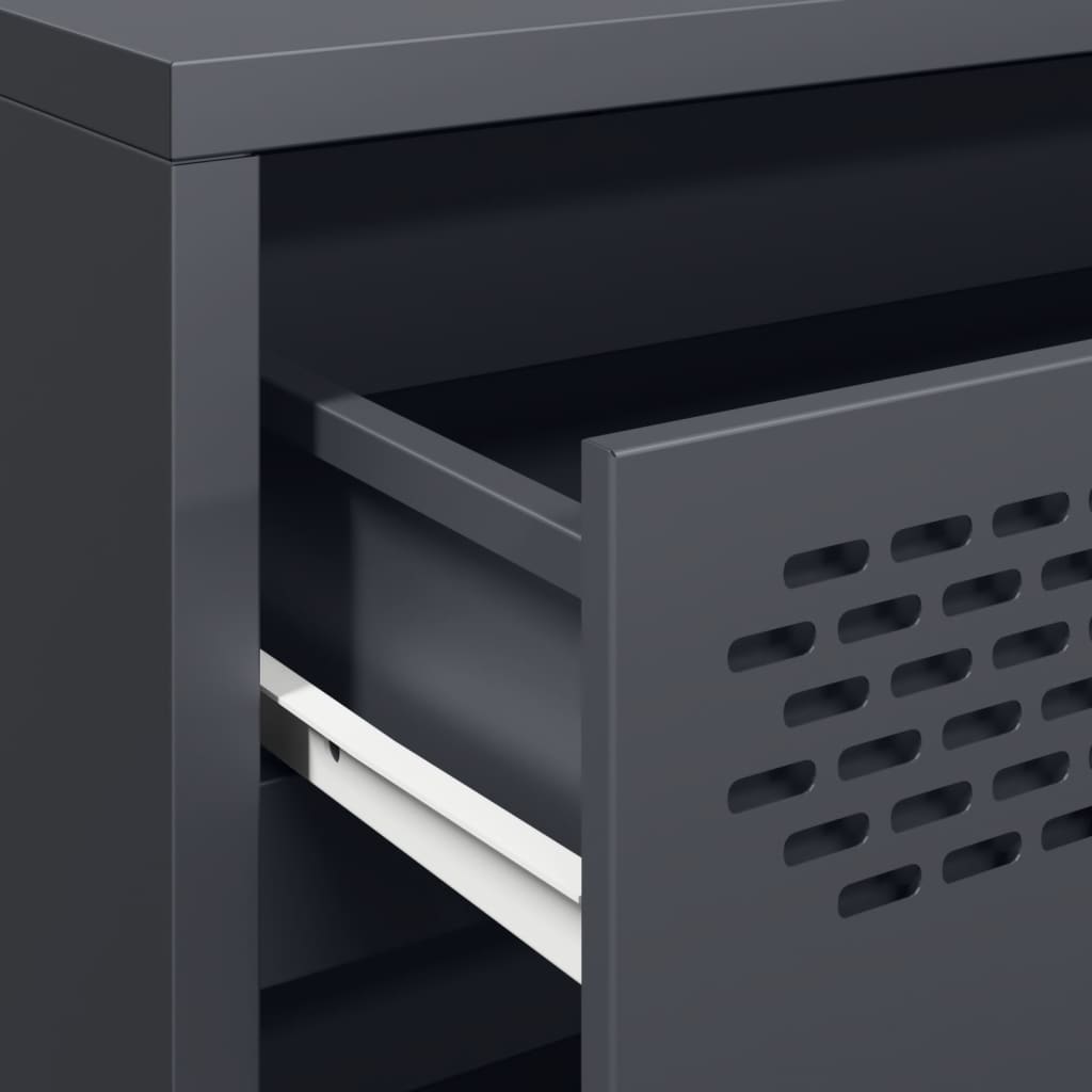 Credenza Antracite 68x39x73,5 cm in Acciaio Laminato a Freddo - homemem39