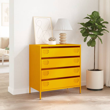 Credenza Giallo Senape 68x39x73,5 cm Acciaio Laminato a Freddo - homemem39