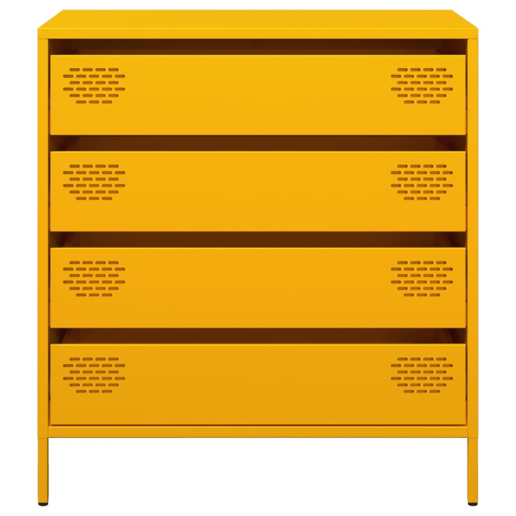 Credenza Giallo Senape 68x39x73,5 cm Acciaio Laminato a Freddo - homemem39