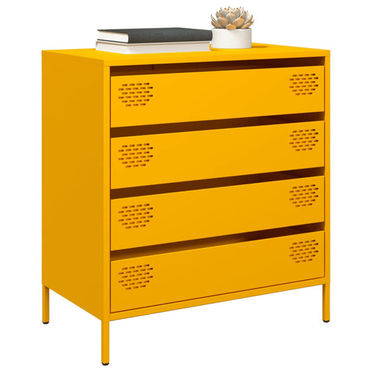 Credenza Giallo Senape 68x39x73,5 cm Acciaio Laminato a Freddo - homemem39