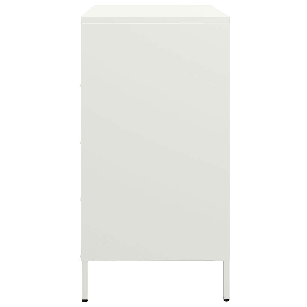 Credenza Bianca 68x39x73,5 cm in Acciaio Laminato a Freddo - homemem39