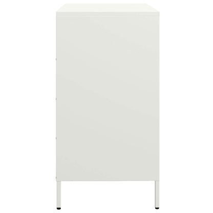 Credenza Bianca 68x39x73,5 cm in Acciaio Laminato a Freddo - homemem39