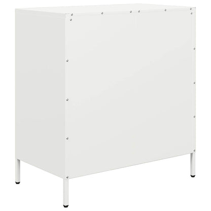 Credenza Bianca 68x39x73,5 cm in Acciaio Laminato a Freddo - homemem39