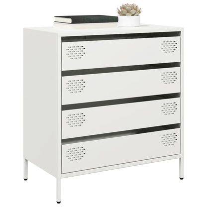 Credenza Bianca 68x39x73,5 cm in Acciaio Laminato a Freddo - homemem39