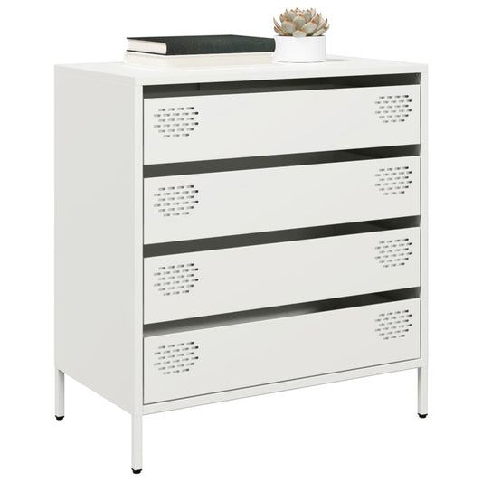 Credenza Bianca 68x39x73,5 cm in Acciaio Laminato a Freddo - homemem39