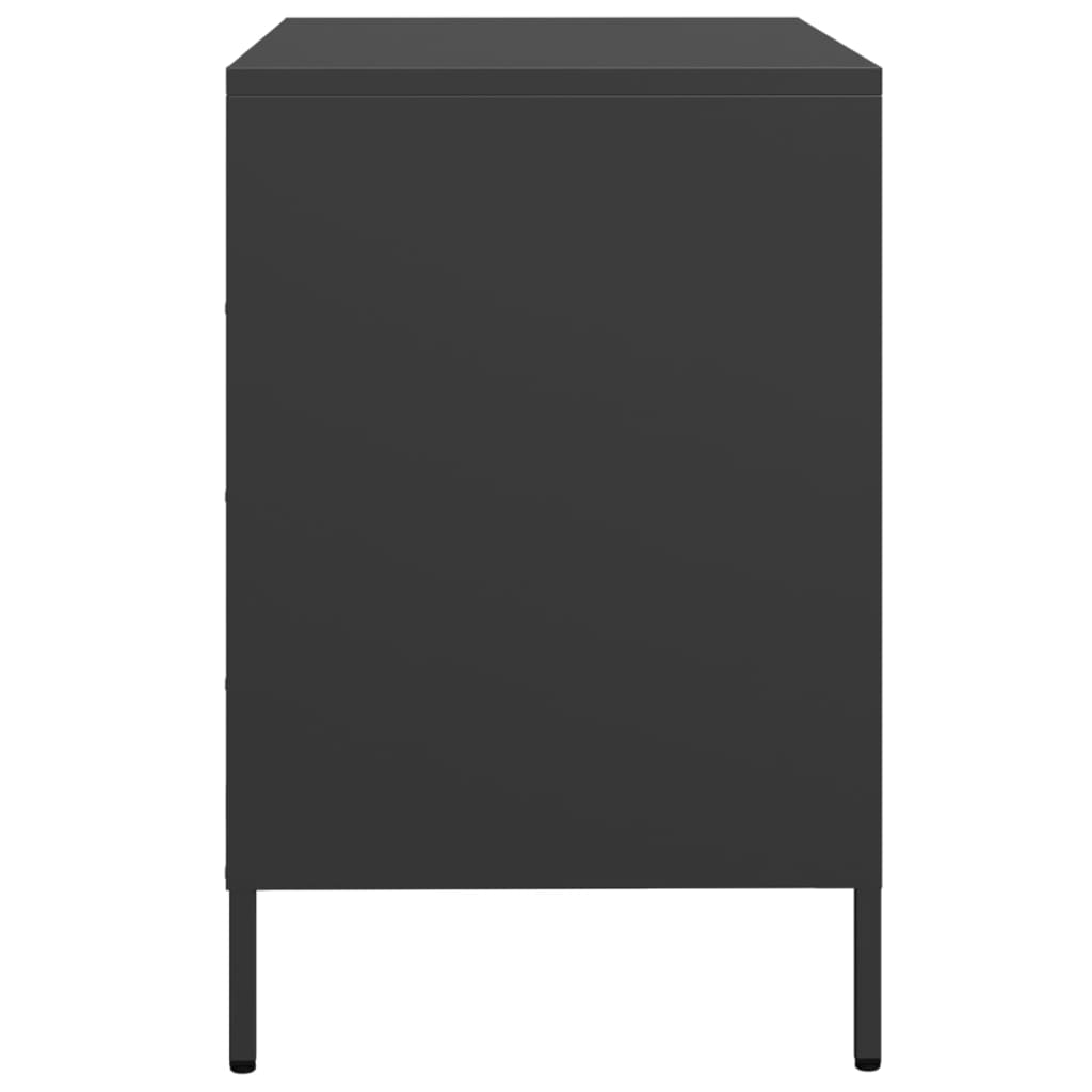 Credenza Nera 68x39x58,5 cm in Acciaio Laminato a Freddo - homemem39