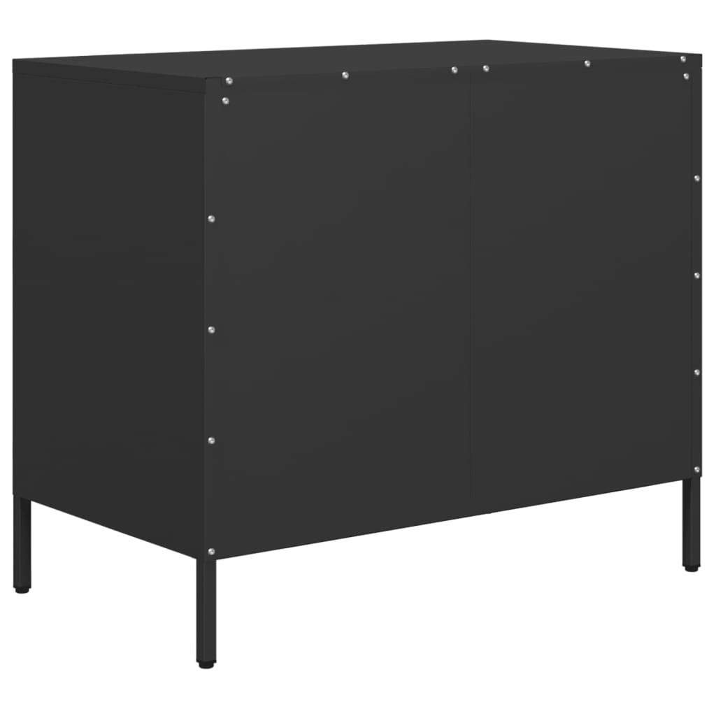 Credenza Nera 68x39x58,5 cm in Acciaio Laminato a Freddo - homemem39