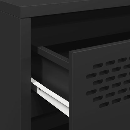 Credenza Nera 68x39x58,5 cm in Acciaio Laminato a Freddo - homemem39