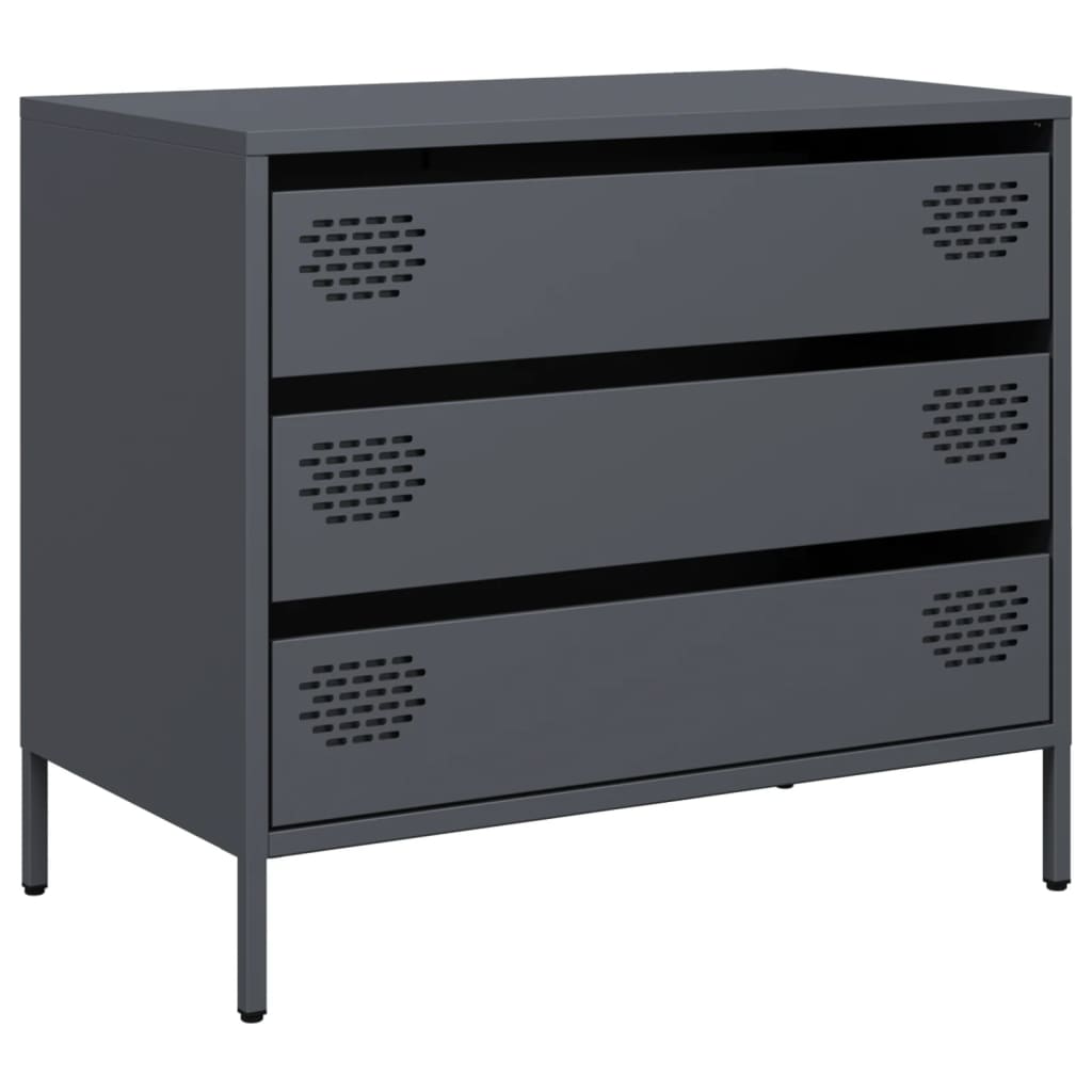 Credenza Antracite 68x39x58,5 cm in Acciaio Laminato a Freddo - homemem39