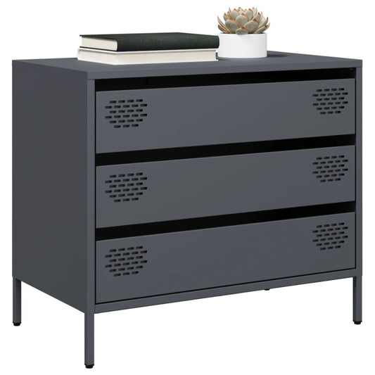 Credenza Antracite 68x39x58,5 cm in Acciaio Laminato a Freddo - homemem39