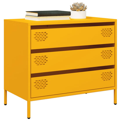 Credenza Giallo Senape 68x39x58,5 cm Acciaio Laminato a Freddo - homemem39