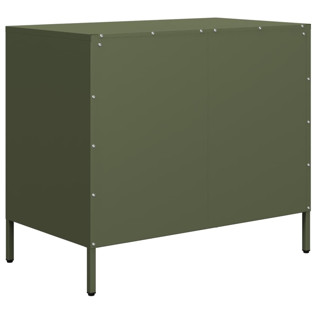 Credenza Verde Oliva 68x39x58,5 cm in Acciaio Laminato a Freddo - homemem39