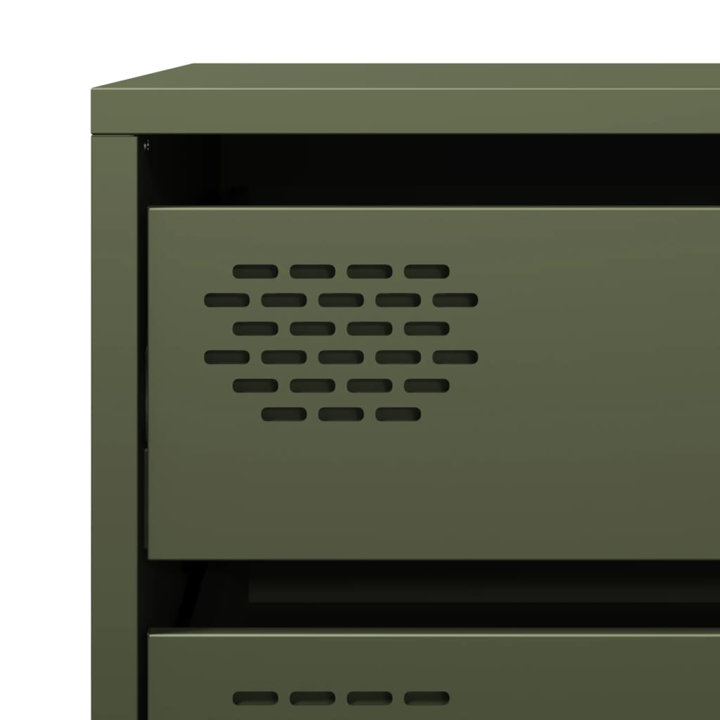 Credenza Verde Oliva 68x39x58,5 cm in Acciaio Laminato a Freddo - homemem39