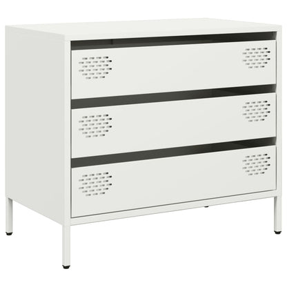 Credenza Bianca 68x39x58,5 cm in Acciaio Laminato a Freddo - homemem39