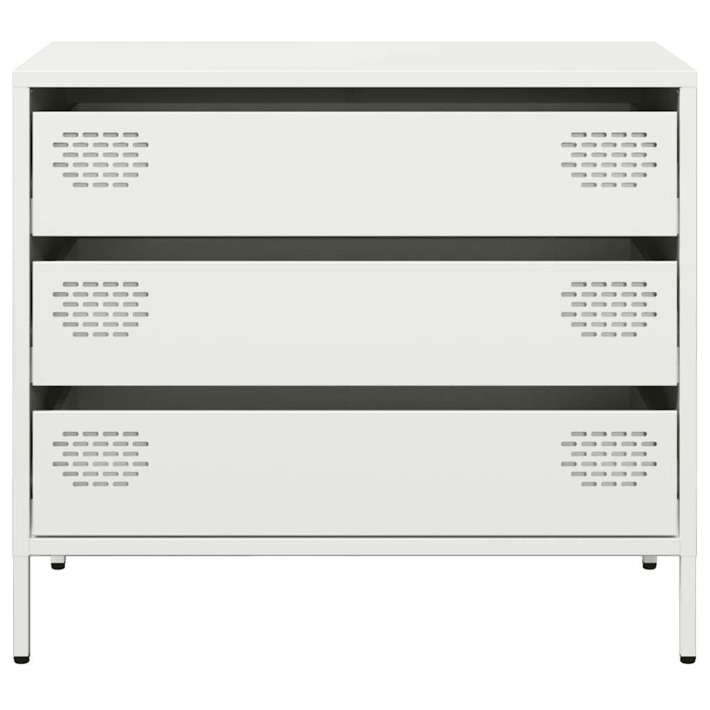 Credenza Bianca 68x39x58,5 cm in Acciaio Laminato a Freddo - homemem39