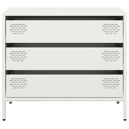 Credenza Bianca 68x39x58,5 cm in Acciaio Laminato a Freddo - homemem39