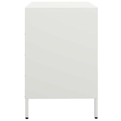 Credenza Bianca 68x39x58,5 cm in Acciaio Laminato a Freddo - homemem39