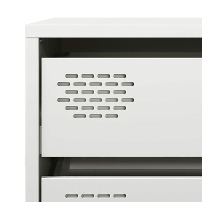 Credenza Bianca 68x39x58,5 cm in Acciaio Laminato a Freddo - homemem39