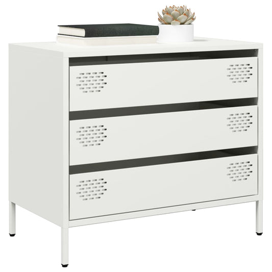 Credenza Bianca 68x39x58,5 cm in Acciaio Laminato a Freddo - homemem39