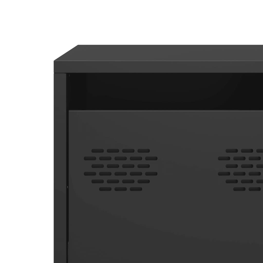 Mobile TV Nero 101,5x39x43,5 cm in Acciaio Laminato a Freddo - homemem39