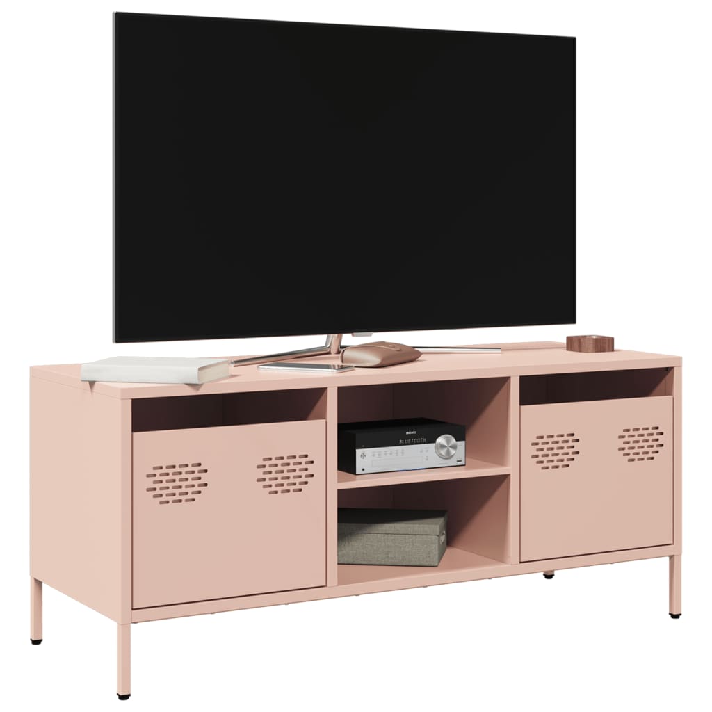 Mobile TV Rosa 101,5x39x43,5 cm in Acciaio Laminato a Freddo - homemem39