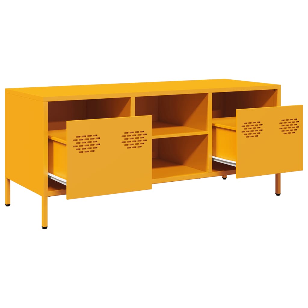 Mobile TV Giallo Senape 101,5x39x43,5 cm in Acciaio - homemem39