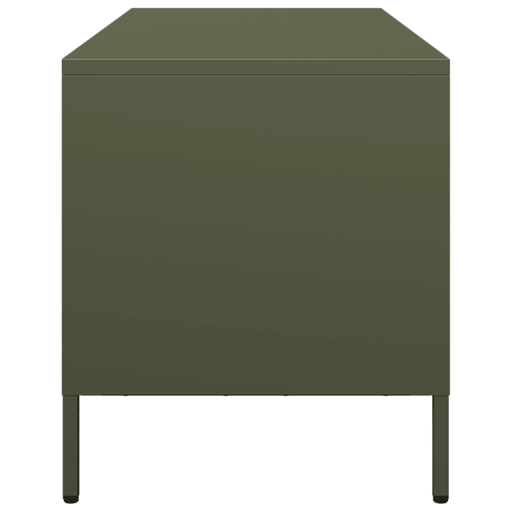 Mobile TV Verde Oliva 101,5x39x43,5cm Acciaio Laminato a Freddo | homemem39