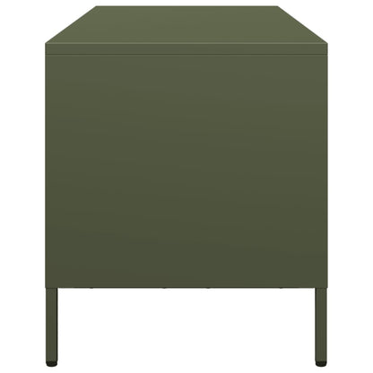 Mobile TV Verde Oliva 101,5x39x43,5cm Acciaio Laminato a Freddo | homemem39