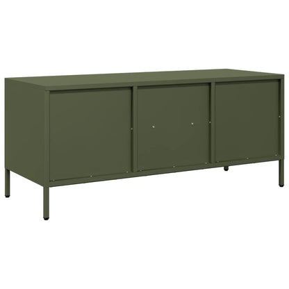 Mobile TV Verde Oliva 101,5x39x43,5cm Acciaio Laminato a Freddo | homemem39