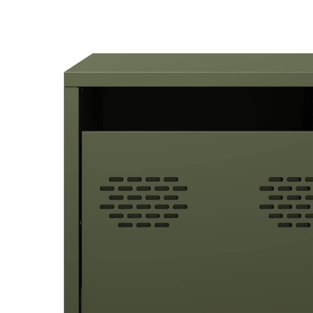 Mobile TV Verde Oliva 101,5x39x43,5cm Acciaio Laminato a Freddo | homemem39