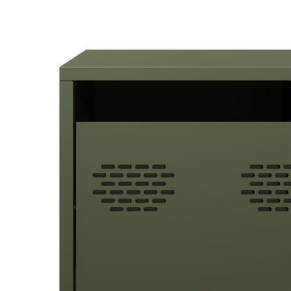 Mobile TV Verde Oliva 101,5x39x43,5cm Acciaio Laminato a Freddo | homemem39