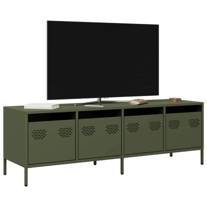 Mobile TV Verde Oliva 135x39x43,5cm Acciaio Laminato a Freddo - homemem39