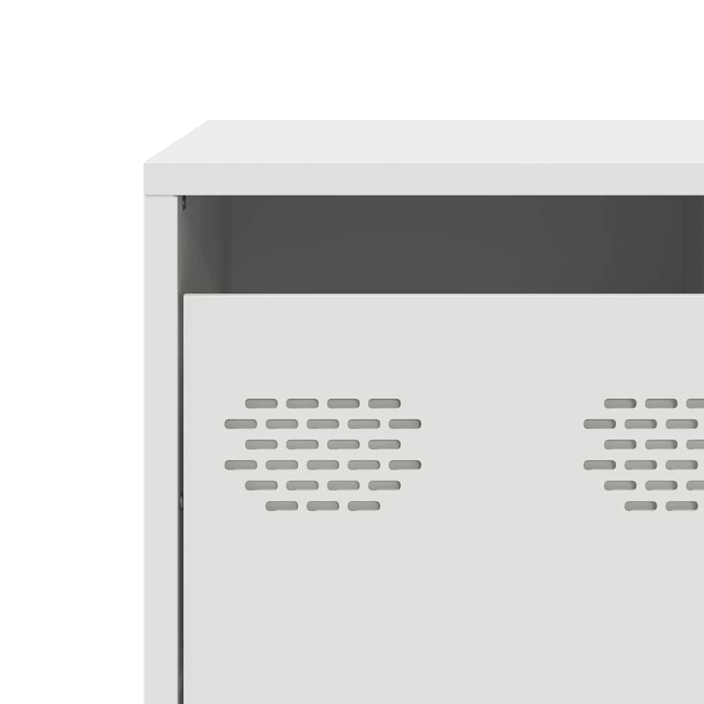 Mobile TV Bianco 135x39x43,5 cm in Acciaio Laminato a Freddo - homemem39