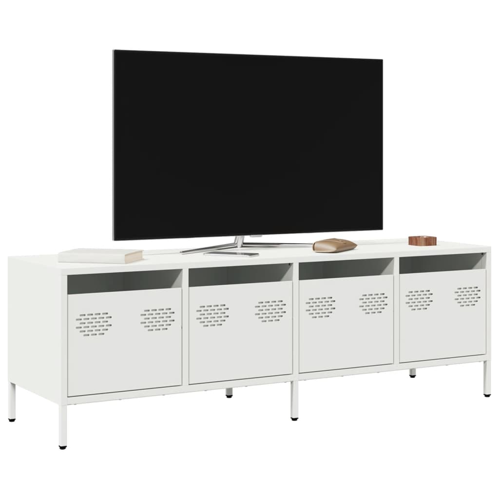 Mobile TV Bianco 135x39x43,5 cm in Acciaio Laminato a Freddo - homemem39