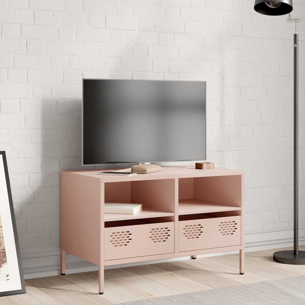 Mobile TV Rosa 68x39x43,5cm in Acciaio Laminato a Freddo - homemem39