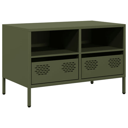 Mobile TV Verde Oliva 68x39x43,5cm in Acciaio Laminato a Freddo - homemem39