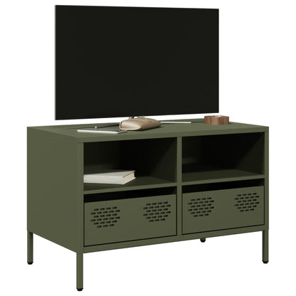 Mobile TV Verde Oliva 68x39x43,5cm in Acciaio Laminato a Freddo - homemem39