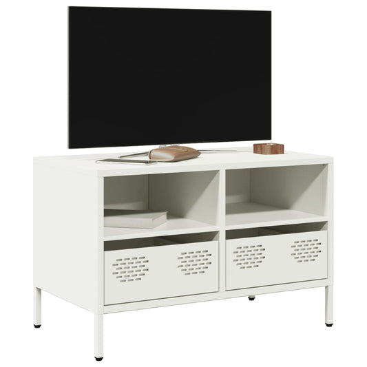 Mobile TV Bianco 68x39x43,5 cm in Acciaio Laminato a Freddo - homemem39