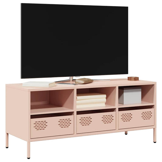 Mobile TV Rosa 101,5x39x43,5 cm in Acciaio Laminato a Freddo