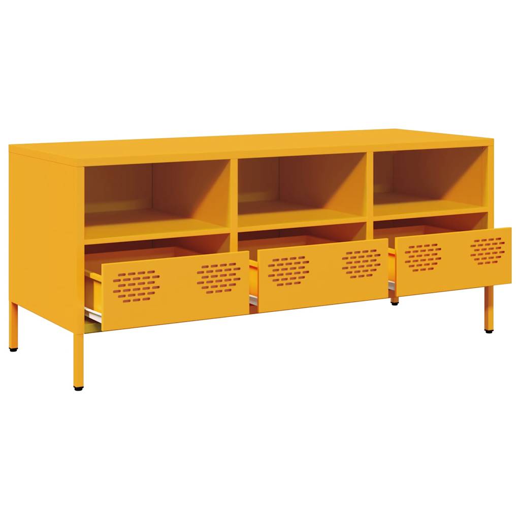 Mobile TV Giallo Senape 101,5x39x43,5 cm in Acciaio - homemem39