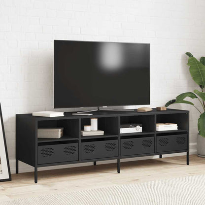Mobile TV Nero 135x39x43,5 cm in Acciaio Laminato a Freddo | homemem39